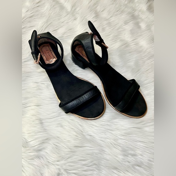 Ted Baker Women's Ruz Leather AF Ballet Flat, Black & w/rose gold, SZ 9.5 (EU40) - Picture 2 of 15